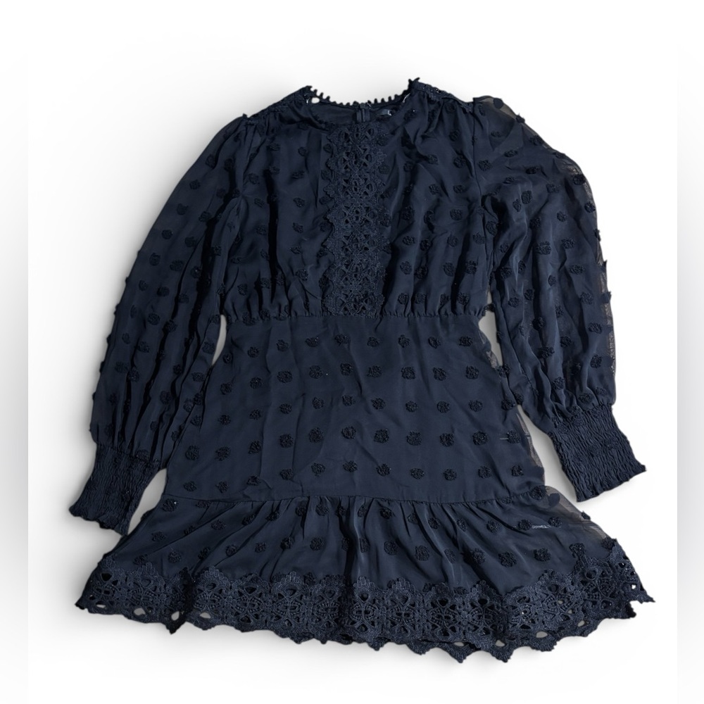 Elegant black Lulu poka dot dress